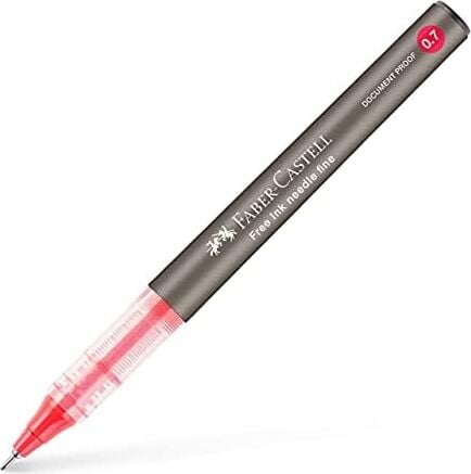 Free Ink Roller Kalem 0.7, Kırmızı, Silinmez Kalıcı Mürekkep, Iğne Uçlu, Akıcı Yazım, Mürekkep Göstergeli