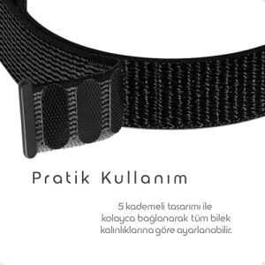 Galaxy Fit 3 ile Uyumlu Kumaş Kordon Yumuşak ve Konforlu Galaxy Fit3 Kordon Terletmeyen Nefes Alabilir Yapılı Cırt Cırt Tasarımlı  Galaxy Fit3 Kordonu