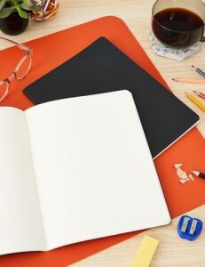 Moleskine Smart Cahier Dergileri Beyaz Sayfalı 2'li Dijital Kayık Seti, Kalem+ ile Uyumlu, Karton Kapak, Ekstra Geniş Format 19 x 25 Cm, Siyah, 120 Sayfa