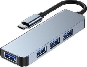 USB ve Type-C 4 In 1 USB 3.0 Hub Alüminyum Gövde USB Çoklayıcı Hub (Type-C Girişli)