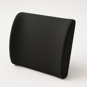 Ergonomik Bel Destek Yastığı, Siyah, 35X34X12 Cm, Yıkanabilir Kılıf, Ayarlanabilir Kemer, Ofis ve Araba Için