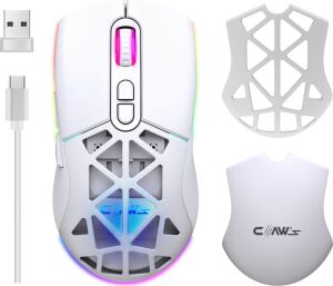 Nexus Air Kablosuz 10000 Dpi Pixart PMW3325 Sensör Makro Yazılımlı & Değiştirilebilir Kapaklı Rgb Kablosuz Gaming Mouse - Beyaz