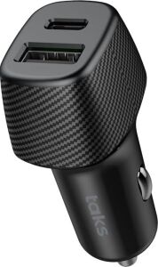 Taks CP02 Duo 48W Pd/qc Usb-C+Usb-A Araç Hızlı Şarj Aleti, Siyah 5CP02S