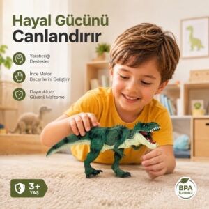 Vardem 32 cm Ağzı Oynayan Dinozor Oyuncak, Hareketli Ağızlı Dinozor Figürü, Çocuklar Için Gerçekçi Görünümlü Hayvan Figür Oyuncağı TQ680-23