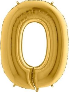 0 Rakamlı 16 Inç Gold Renk Folyo Balon 36 cm (Altın)