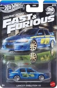 Fast And Furious Graphic Remix Auto Lancer Evolutıon Vıı - Model Cast Ölçek 1:64 - Uzunluk 7 cm - JBY47