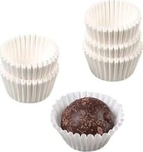 Takribi 200 Adet Küçük Boy Beyaz Truff Çikolata Kağıdı, Muffin Kek Kalıbı, Lokum Kağıdı 35X20 mm Doğum Günü Parti Dekorasyonu Için