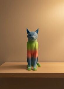 Açık Rainbow Kedi Biblo Modern Salon ve Raf Dekoru
