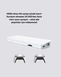 HDMI ve Kablosuz Kontrolcülü 20.000 Oyunlu Retro Oyun Konsolu