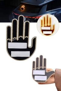Uzaktan Kumandalı El Orta Parmak LED Araç Camına Özel Yeni Nesil