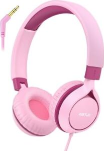 Earfun S1 Kablolu Kulaküstü Çocuk Kulaklık - Ayarlanabilir Kafa Bandı - Okul/seyahat/erkek/kız Çocuklar/bilgisayar/tablet Için Taşınabilir - Pembe