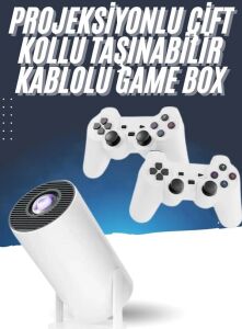 4K Wireless Çift Kollu Kumandalı Oyun Projeksiyonu Retro Video Oyunu Yeni Nesil