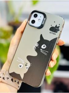 Iphone 11 ile Uyumlu (12 Görünümlü) Köşeli Parmak Izi Bırakmaz Baskılı Metalik Electro Silikon Kılıf