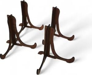 Tabak ve Süs Levhaları Gerçek Ahşap 4'lü Teşhir Ayağı 10 cm x 10 cm Stand