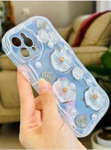 Iphone 12 ve 12 Pro ile Uyumlu Özel Tasarım 3D Oyuncak Çiçek Tasarımlı Esnek Silikon Kılıf