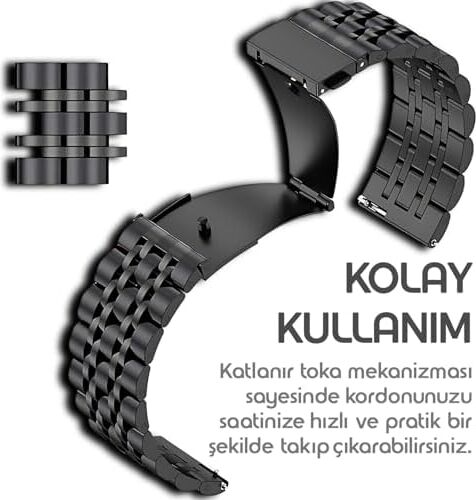 ile Uyumlu Prestige Model 22MM Çelik Kordon Gt6/gt6 Pro/gt5/gt5 Pro/gt4/gt3/gt3 Pro/gt2/gt2 Pro 46MM Için Katlanır Toka Mekanizmalı Paslanma Yapmayan Metal Gt6 46MM Kordon