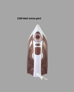 Kahverengi Buharlı Ütü 2200W Sürekli Buhar 120 G Şok Buhar