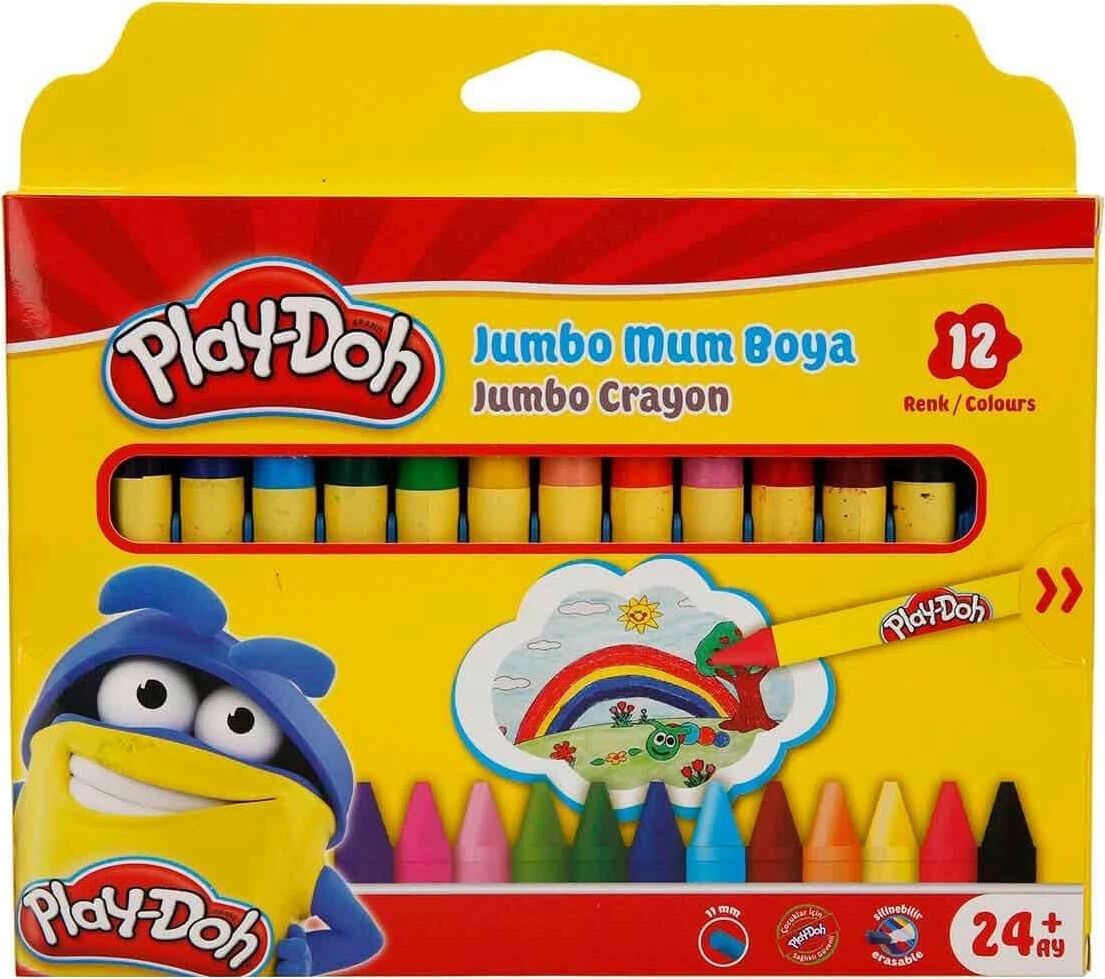 Play-Doh Silinebilir Jumbo Crayon Mum Boya 12 Renk