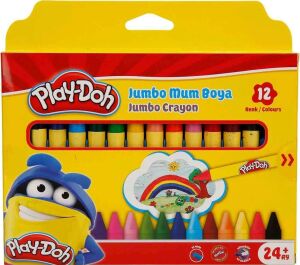 Play-Doh Silinebilir Jumbo Crayon Mum Boya 12 Renk