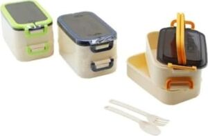 Jouis Beslenme Kutusu 1200 ml 2 Katlı Bölmeli Bpa'sız Pp Plastik Sefer Tası ve Beslenme Çantası - Lunch Box, Çatal Kaşık Dahil Okul Beslenme