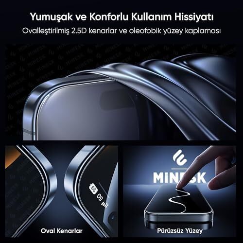 iPhone 12-12 Pro ile Uyumlu Hizalama Aparatlı ve Takılırken Camın Altında Kesinlikle Toz Bırakmayan Darbelere Karşı Ekstra Güçlü Hd Ekran Koruyucu Cam (12-12 Pro)