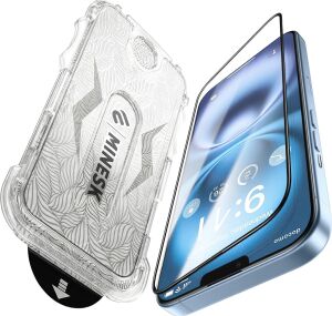 iPhone 12-12 Pro ile Uyumlu Hizalama Aparatlı ve Takılırken Camın Altında Kesinlikle Toz Bırakmayan Darbelere Karşı Ekstra Güçlü Hd Ekran Koruyucu Cam (12-12 Pro)