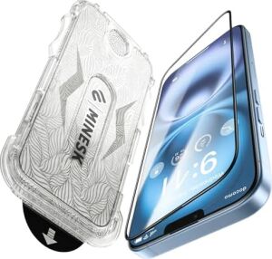 iPhone 12-12 Pro ile Uyumlu Hizalama Aparatlı ve Takılırken Camın Altında Kesinlikle Toz Bırakmayan Darbelere Karşı Ekstra Güçlü Hd Ekran Koruyucu Cam (12-12 Pro)