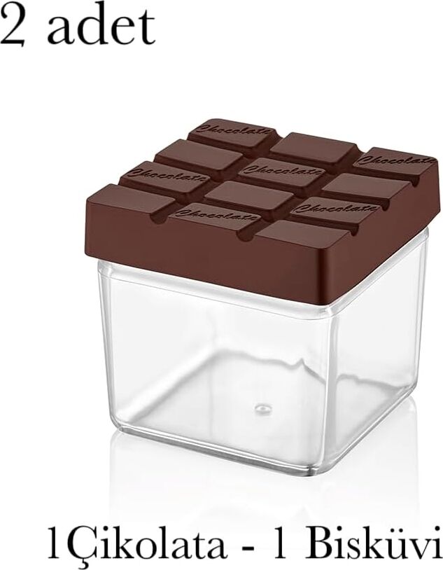 2 Adet Bisküvi & Çikolata Saklama Kabı Gıda Saklama Kabı Bpa Içermez Mika (Sert Plastik)