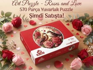 Güller ve Aşk 570 Parça Round Puzzle