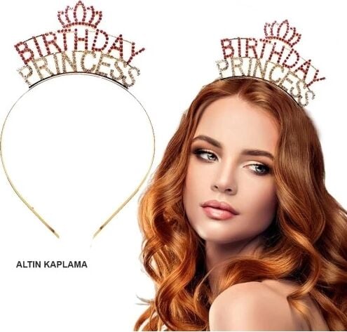 Birthday Princess Kristal Taç – Altın Kaplama