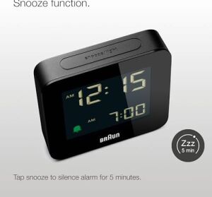 Dijital Çalar Saat Erteleme Fonksiyonu, Negatif LCD Ekran, Hızlı Ayar Fonksiyonu, Siyah Crescence Alarmı, BC09B Modeli.