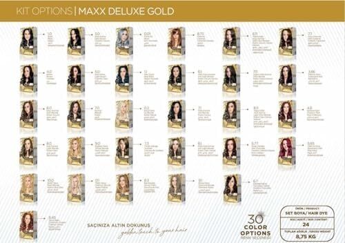 Serisi 24K Altın Parçacıklı Serum ile 1 Kutu 2 x 50 ml ve Geliştiriciler Saç Boyası (Küllü Koyu Kumral 6.1)