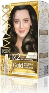 Serisi 24K Altın Parçacıklı Serum ile 1 Kutu 2 x 50 ml ve Geliştiriciler Saç Boyası (Küllü Koyu Kumral 6.1)