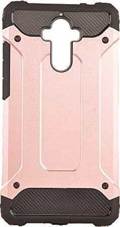 Mate 9 ile Uyumlu Çift Katman Koruyucu Crash Military Tank Kılıf - Rose Gold