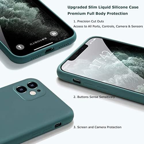 iPhone 11 ile Uyumlu Kılıf Içi Kadife Lansman Silikon Kılıf Şok Emici Full Kasa Koruma Sağlayan (Koyu Yeşil)