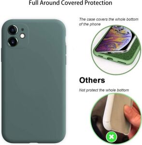 iPhone 11 ile Uyumlu Kılıf Içi Kadife Lansman Silikon Kılıf Şok Emici Full Kasa Koruma Sağlayan (Koyu Yeşil)