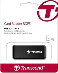 Transcend USB 3.0/3.1 Gen 1 Çok Fonksiyonlu Kart Okuyucu TS-RDF5K, Siyah