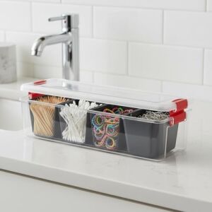 1 Adet Büyük Boy Buzdolabı Içi Düzenleyici Organizer - Geniş ve Kulplu Şeffaf Saklama Kutusu - Mutfak, Kiler ve Dolap Için (33 x 13 x 8 Cm)