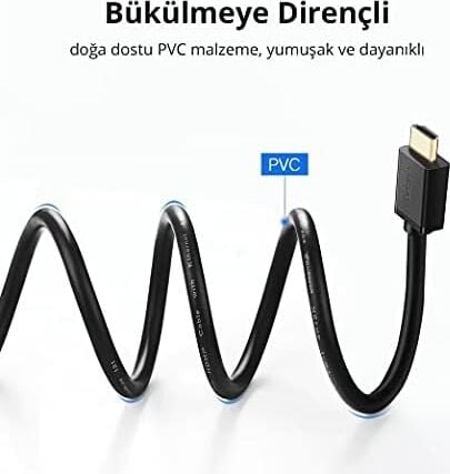 UHD 4K Yüksek Hızlı Ethernet ve HDMI Kablosu, 10 Metre