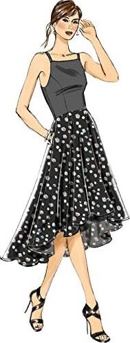 Vogue Patterns Kesim Örneği Elbise, Çok Renkli, Beden 6 – 14