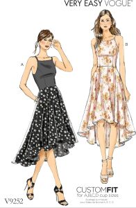 Vogue Patterns Kesim Örneği Elbise, Çok Renkli, Beden 6 – 14