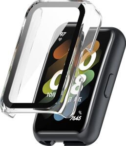 Xiaomi Mi Band 7 Pro ile Uyumlu Sert Pc Kasa Koruma Mi Band 7 Pro ile Uyumlu Gard Çerçeve Şeffaf