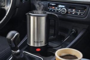 24V 800ML Araç Kettle Su Isıtıcı Çakmaklık Girişli Paslanmaz Çelik Gösterge Işıklı