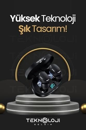 E6S Dots Bluetooth Kablosuz Kulaklık, Çift Mikrofon, Hd Ses, Extra Bass, Powerbank Kutu, Siyah