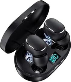 E6S Dots Bluetooth Kablosuz Kulaklık, Çift Mikrofon, Hd Ses, Extra Bass, Powerbank Kutu, Siyah