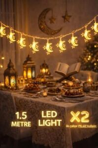 Pilli LED Işık, Şerit LED 1,5 Metre Sarı Işıklar Peri Işıkları Aydınlatmalı Şerit LED LED Işık Şerit LED Işık 3 Yıldız 1 Ay