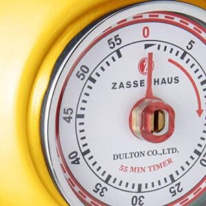 Zassenhaus Manyetik Retro Mutfak, Klasik Mekanik Pişirme Zamanlayıcısı (Sarı), 2,75 Inç