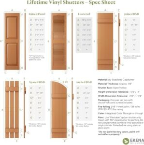 Ekena Millwork LVSL0012RD 7,62 cm Ömür Boyu Vinil Panjur, Bordo Kırmızı (12/çanta), Sayım