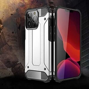 Apple iPhone 13 Pro Max ile Uyumlu Kılıf Çift Katman Koruyucu Crash Military Tank Kılıf - Gri