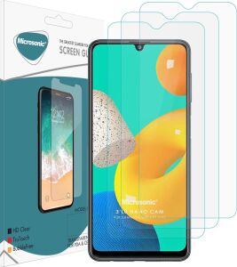 Galaxy M32 4g Screen Protector Glass Cam Ekran Koruyucu (3'lü Paket) [galaxy M32 4g ile Uyumlu Ekran Koruyucu - Şeffaf]
